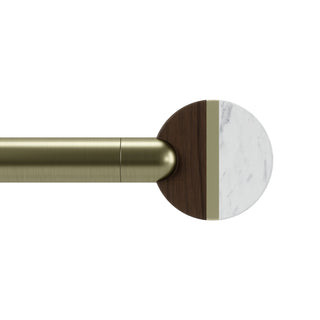 Single Curtain Rods | color: Brushed-Brass | size: 36-72"""" (91-183cm) | diameter: 1"""" (2.5cm)