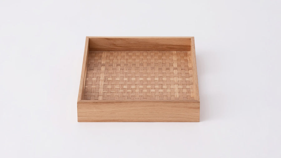 Weave Tray Square, Natural Oak