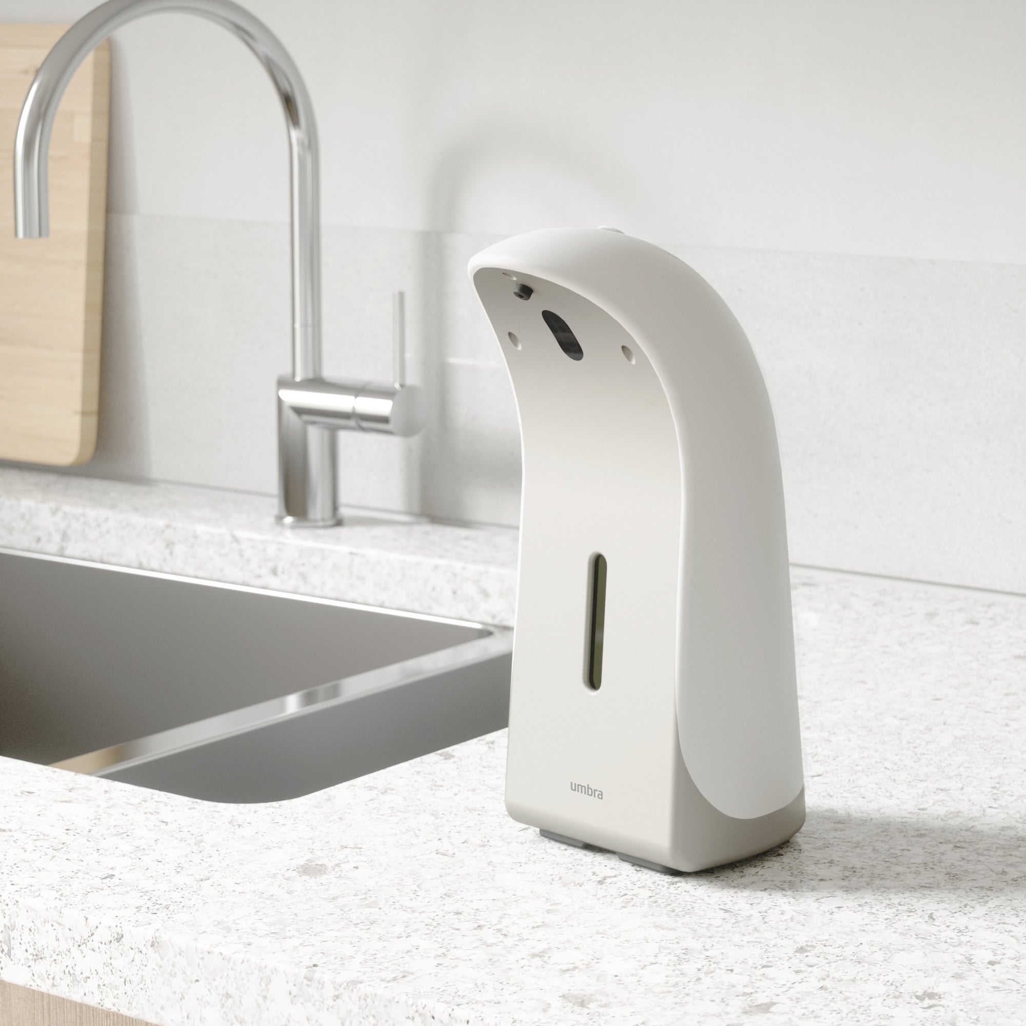 Soap Dispensers | color: White-Nickel | Hover